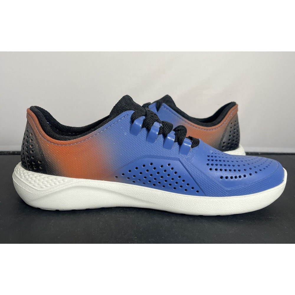 Crocs Literide 360 Pacer Shoes Women Sz 7 Blue Orange Blk Sneaker Lace Up 206583 - Picture 8 of 13